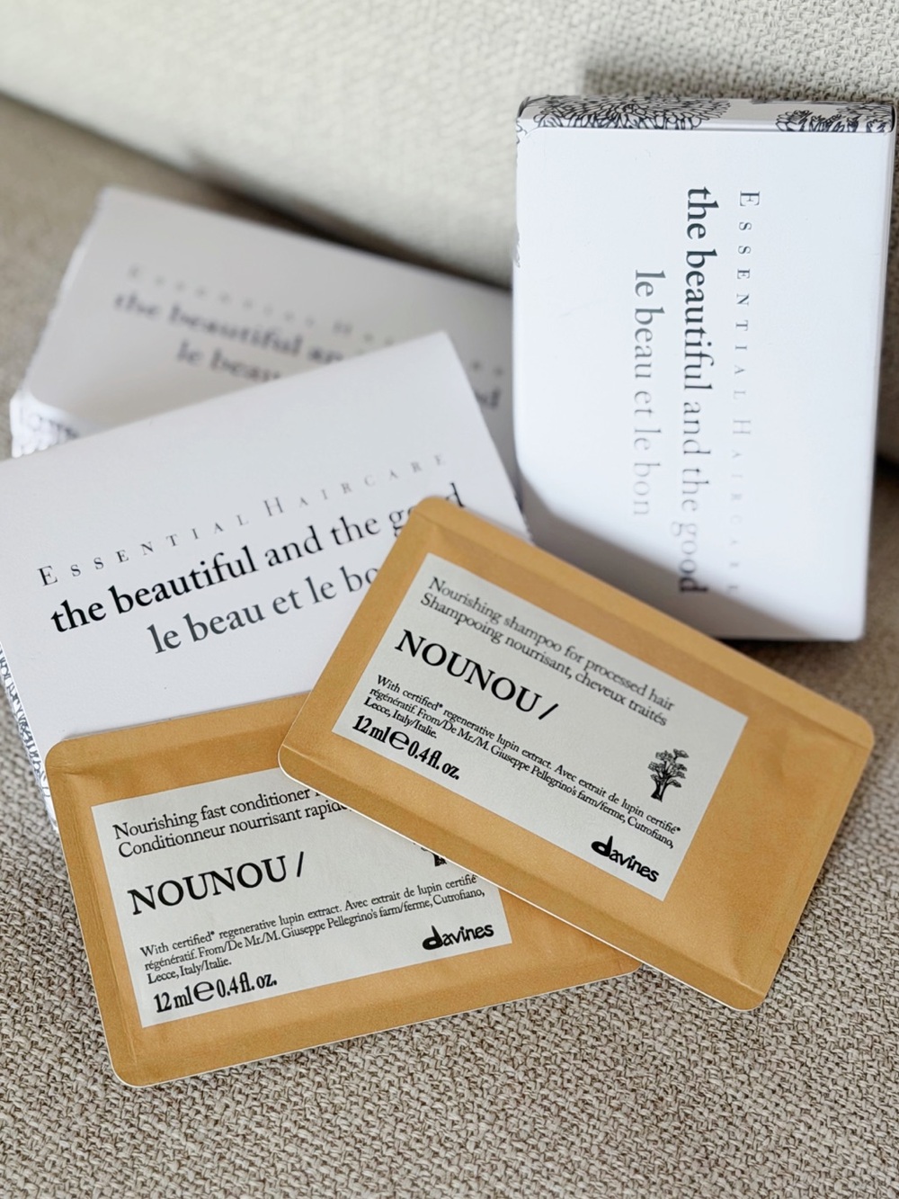 3*Davines Nounou Travel Shampoo + Conditioner Set for Damage Hair